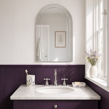 Showerdrape Soho Arched Oval Wall Mounted Frameless Diamond Cut Bathroom Mirror 60 x 45cm | Chrome | Mirror | 1