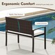 image 5 of COSTWAY Patio Rattan Loveseat Garden Wicker 2-Seat Bench White
