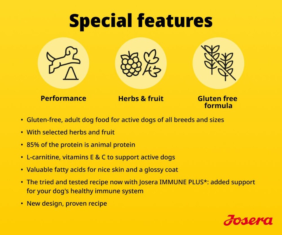 image 1 of Josera Active Nature complete dry dog food | Active dogs | All sizes | High meat | Gluten free | Herbs & fruits | Joint support | Immune Plus | 2x12.5kg pack