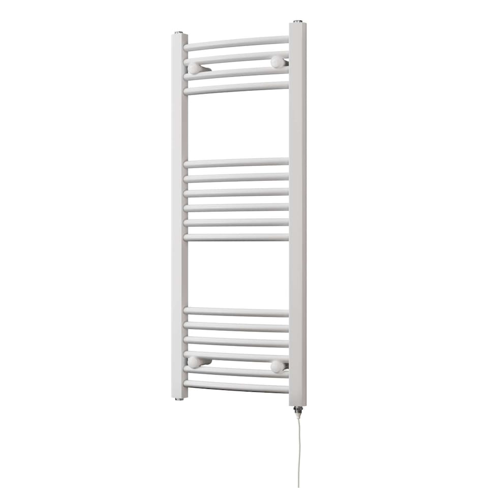 image 1 of Zennor - White Electric Towel Rail H1000mm x W400mm Curved 300w Standard