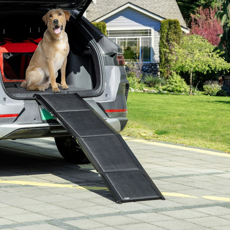 image 1 of PawHut Folding Dog Ramp for XL Dogs w/ Non-Slip Surface, Portable Car Pet Ramp