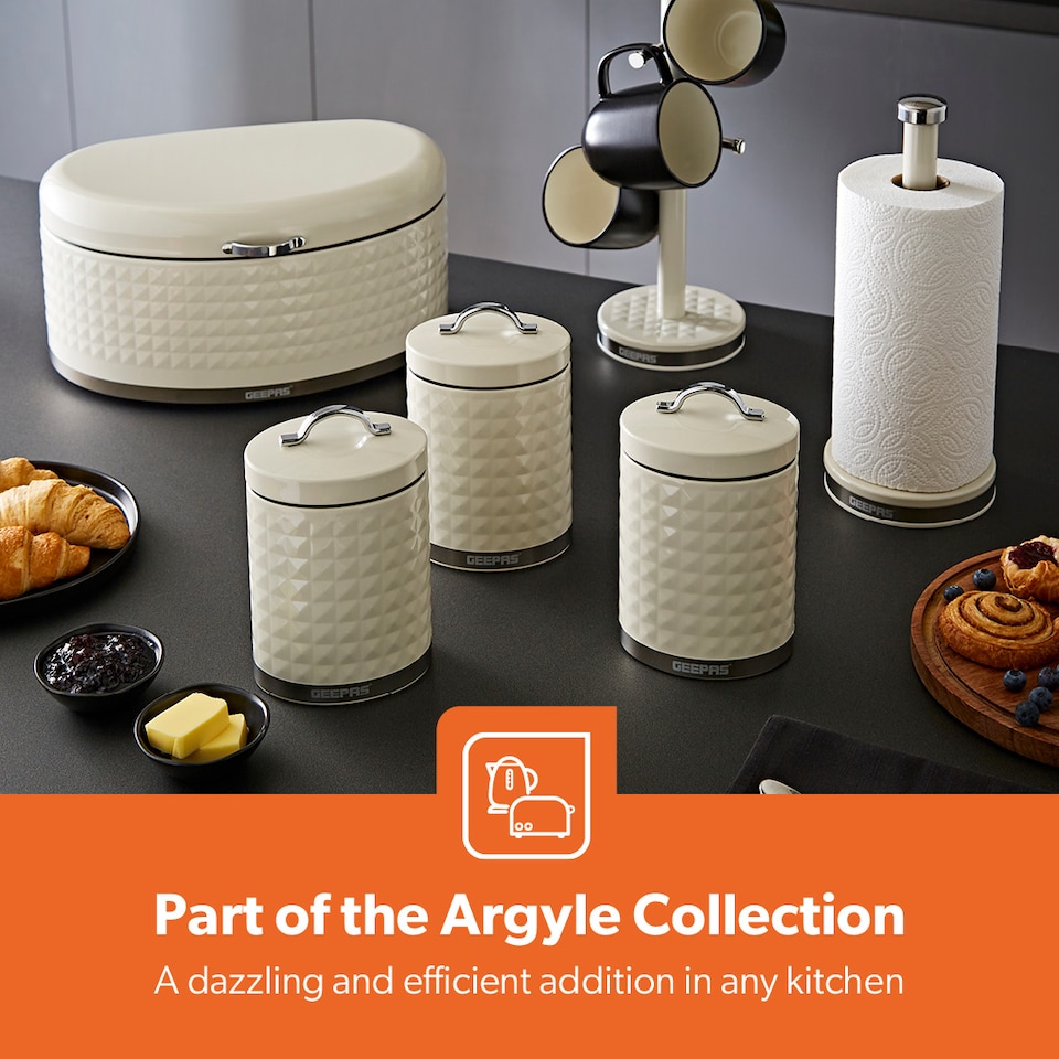 image 1 of GEEPAS 3-Piece Tea Coffee Sugar Canisters Set