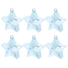 Light Blue Star Balloon Weights - Pack of 6