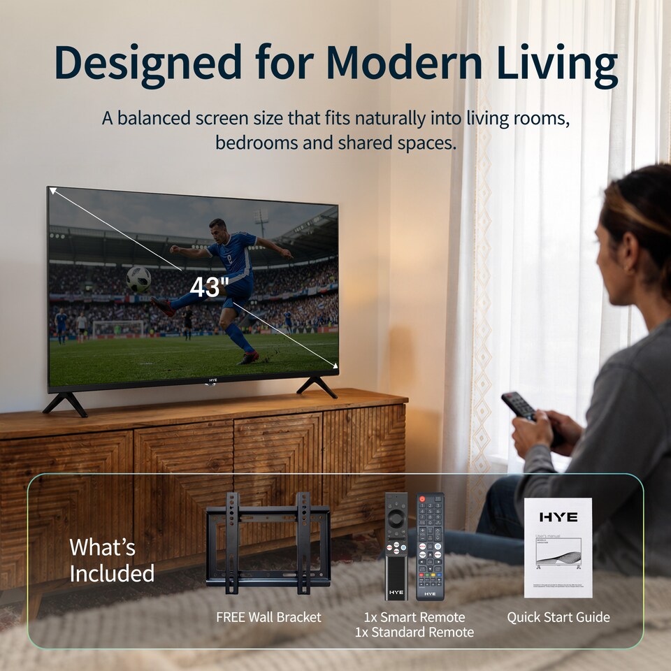 image 1 of HYE 43" Inch 4K LED Tizen OS WiFi Frameless Smart TV - 43UHDS2008