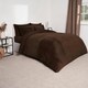 image 4 of OHS Teddy Fleece Ultra Soft Duvet Cover and Pillowcase Set, Double - Chocolate
