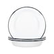 image 1 of Argon Tableware White Enamel Deep Bowls - 22.5cm - Navy - Pack of 6 Blue