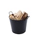 image 1 of Yew Small Fireside Log Bucket Contemporary Design Iron Matte Black
