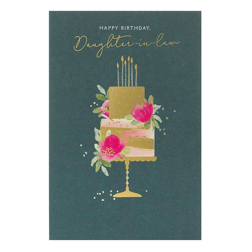 image 1 of Daughter In Law Birthday Card - Foil Cake