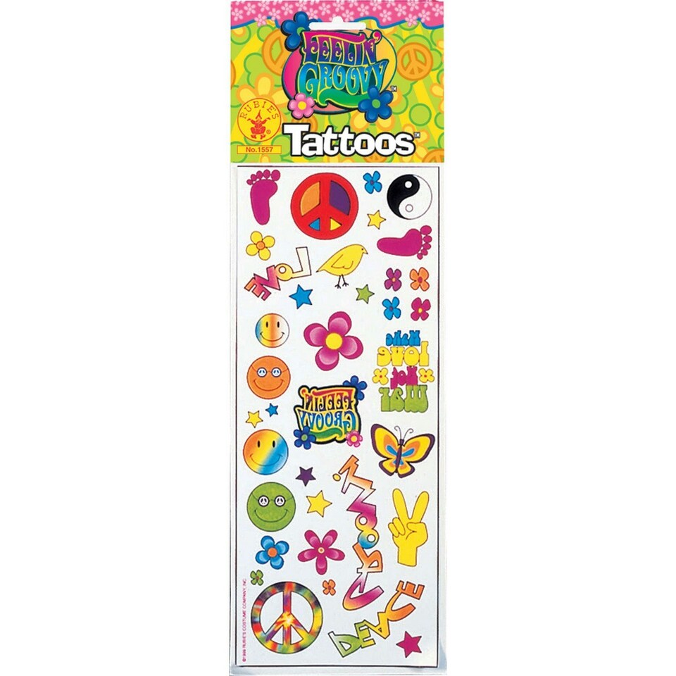 Bristol Novelty Feelin Groovy Temporary Tattoo Set - Multicoloured - One Size