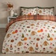 image 1 of OHS Autumnal Novelty Pumpkin Gonk Reversible Check Duvet Cover and Pillowcase Bedding Set Multi | Cream/Rust | Double
