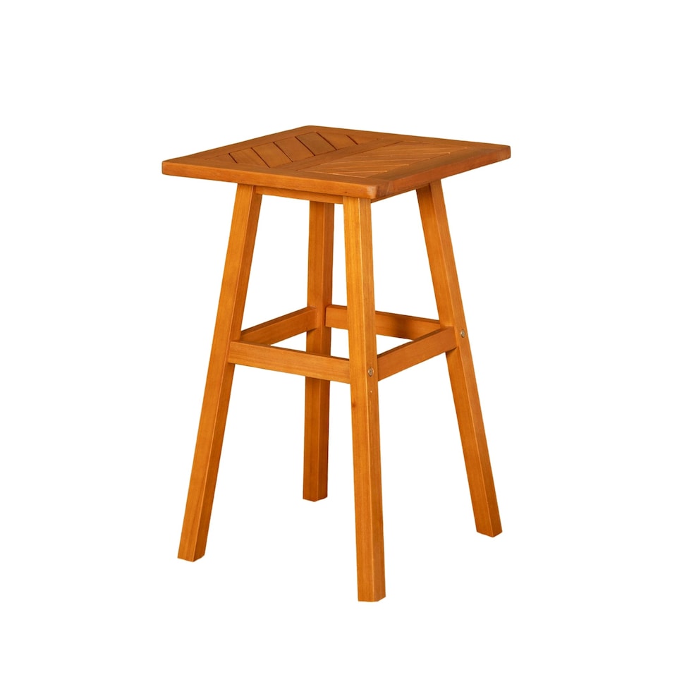image 1 of 73 x 45cm Outdoor Kapalua Wooden Slatted Garden Side Table Brown