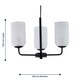 image 7 of Set of 2 Victoria - Black 3 Arm Ceiling Pendants Frost Glass Shades | Black | White | 2