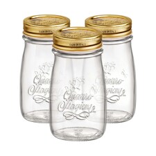 Bormioli Rocco Quattro Stagioni Glass Bottles with Screw Top Lid - 200ml - Pack of 3 Clear | One Size