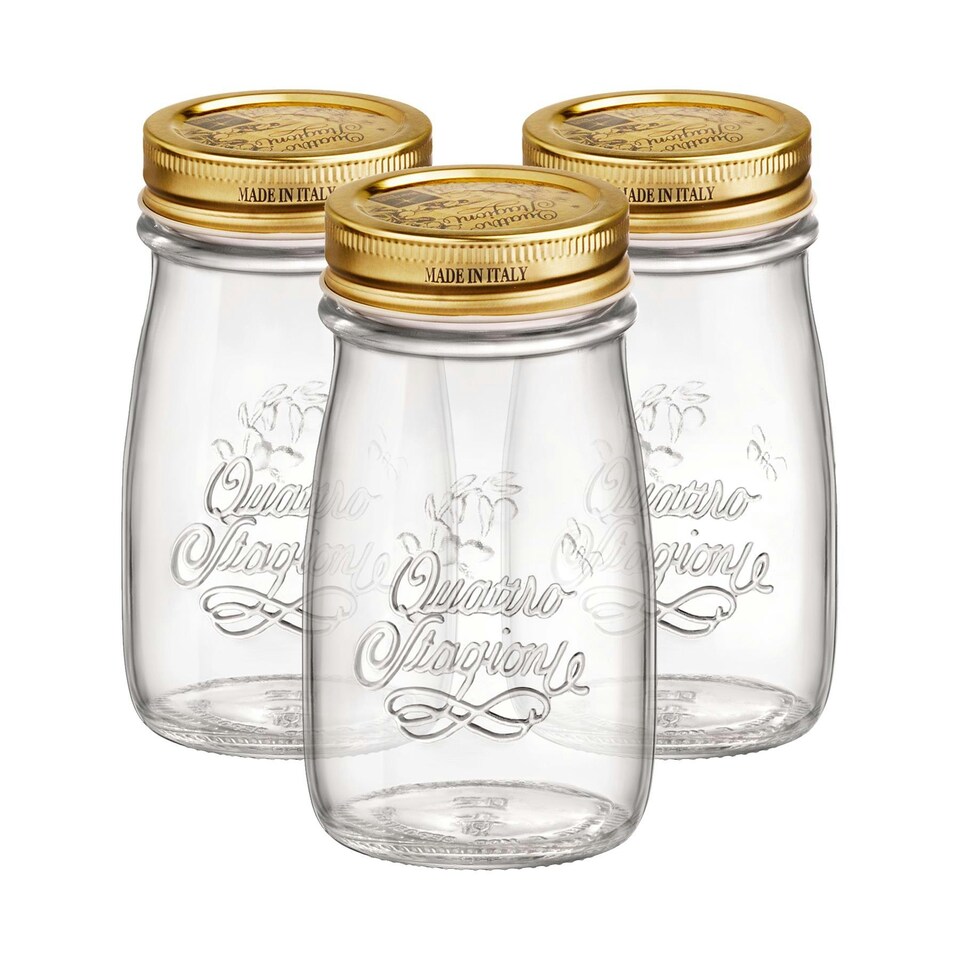 image 1 of Bormioli Rocco Quattro Stagioni Glass Bottles with Screw Top Lid - 200ml - Pack of 3 Clear | One Size