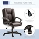 image 4 of HOMCOM Swivel Executive Office Chair Mid Back PU Leather Chair w/ Arm, Brown