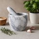 image 1 of Salerno Grey Marble Tapered Mortar and Pestle