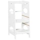 image 2 of HOMCOM Toddler Step Stool Kids Adjustable Standing Tower with Safety Rail | White