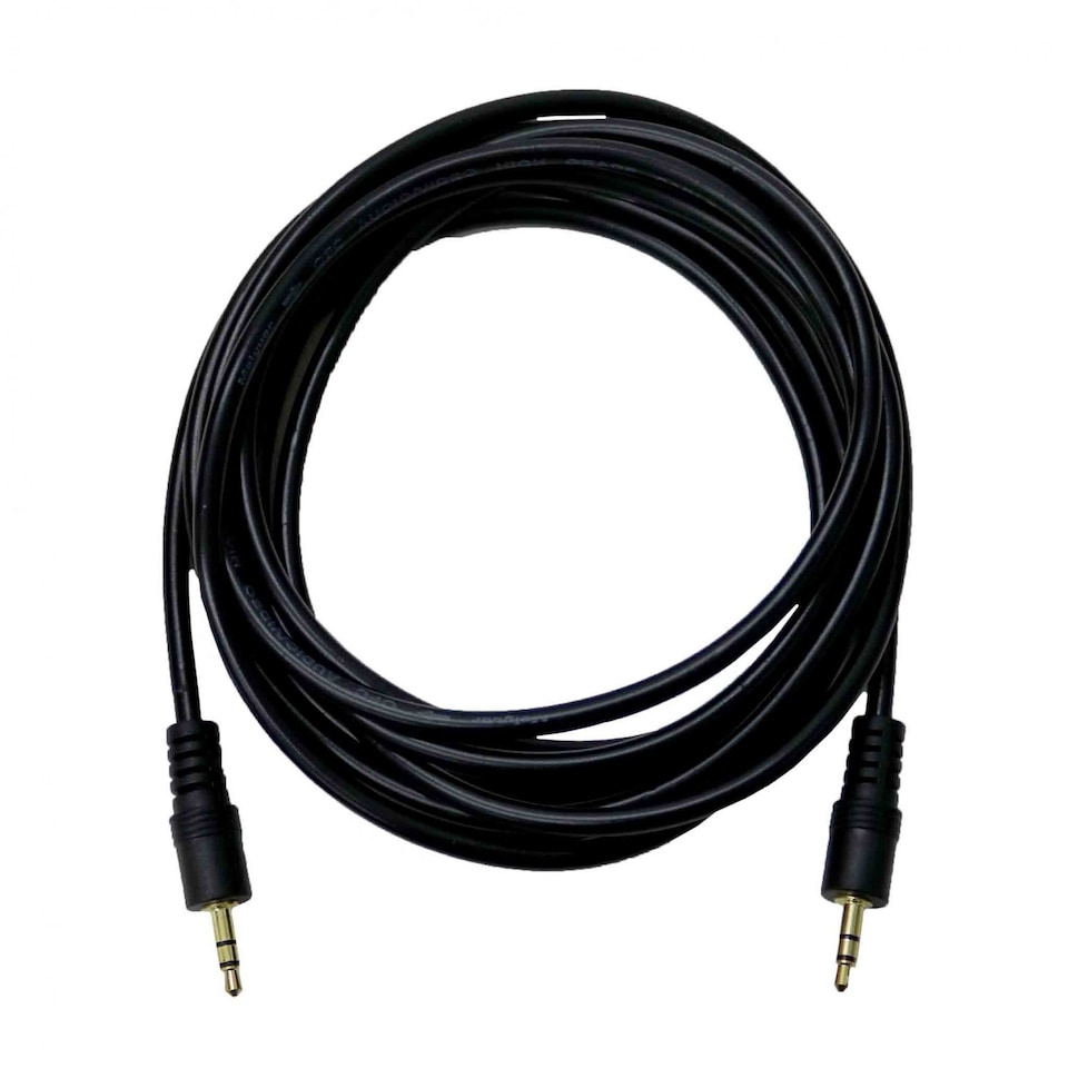 image 1 of 3m 3.5mm Jack to Jack Stereo Extension Audio Aux Gold Cable Lead | Black