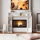 image 2 of Gr8 Home Wooden White Fireplace Surround Mantelpiece Storage Cabinet Shelves Unit Stand