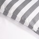 image 3 of OHS Stripe Edge Bedding Set Microfibre Duvet Cover with Pillowcase | White | White/Grey | Single