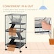 image 7 of PawHut Rolling Small Animal Cage for Chinchillas Ferrets Kittens W/ Ramp Silver