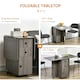 image 5 of HOMCOM Folding Dining Table, Drop Leaf Table With Storage Drawers Grey