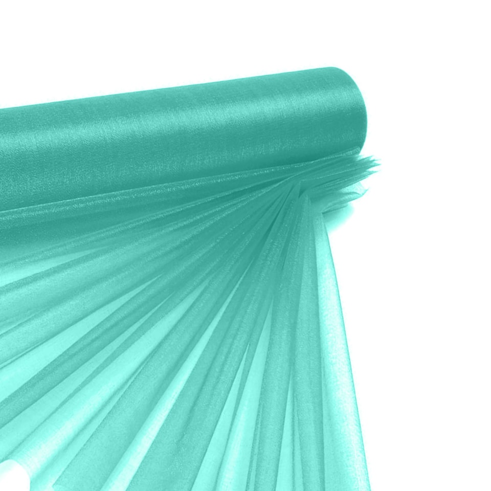 image 1 of Snow Sheer Organza Roll Glitter Sashes - 25m x 29cm