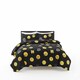 image 1 of Emoji Print Duvet Cover Set Cool Playful Bedding with Pillowcases | Black | Single