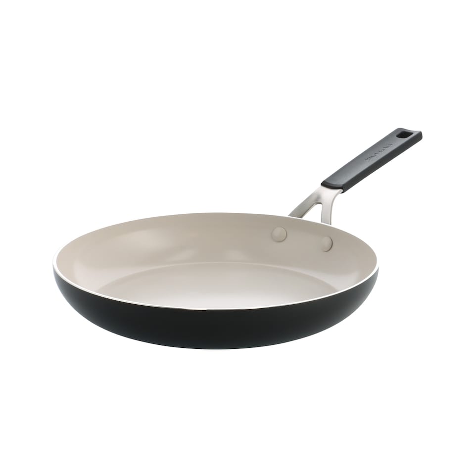image 1 of KitchenAid Coloured Aluminium Frying Pan, 28cm, Matt Black