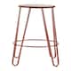 image 1 of Interiors by Premier Rose Gold Metal and Elm Wood Round Bar Stool, Hairpin Stool, Sturdy Stool for Bar, Kitchen Counter