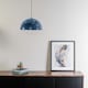 image 2 of ValueLights Stassi Navy Mushroom Dome Metal Pendant Ceiling Light | Blue