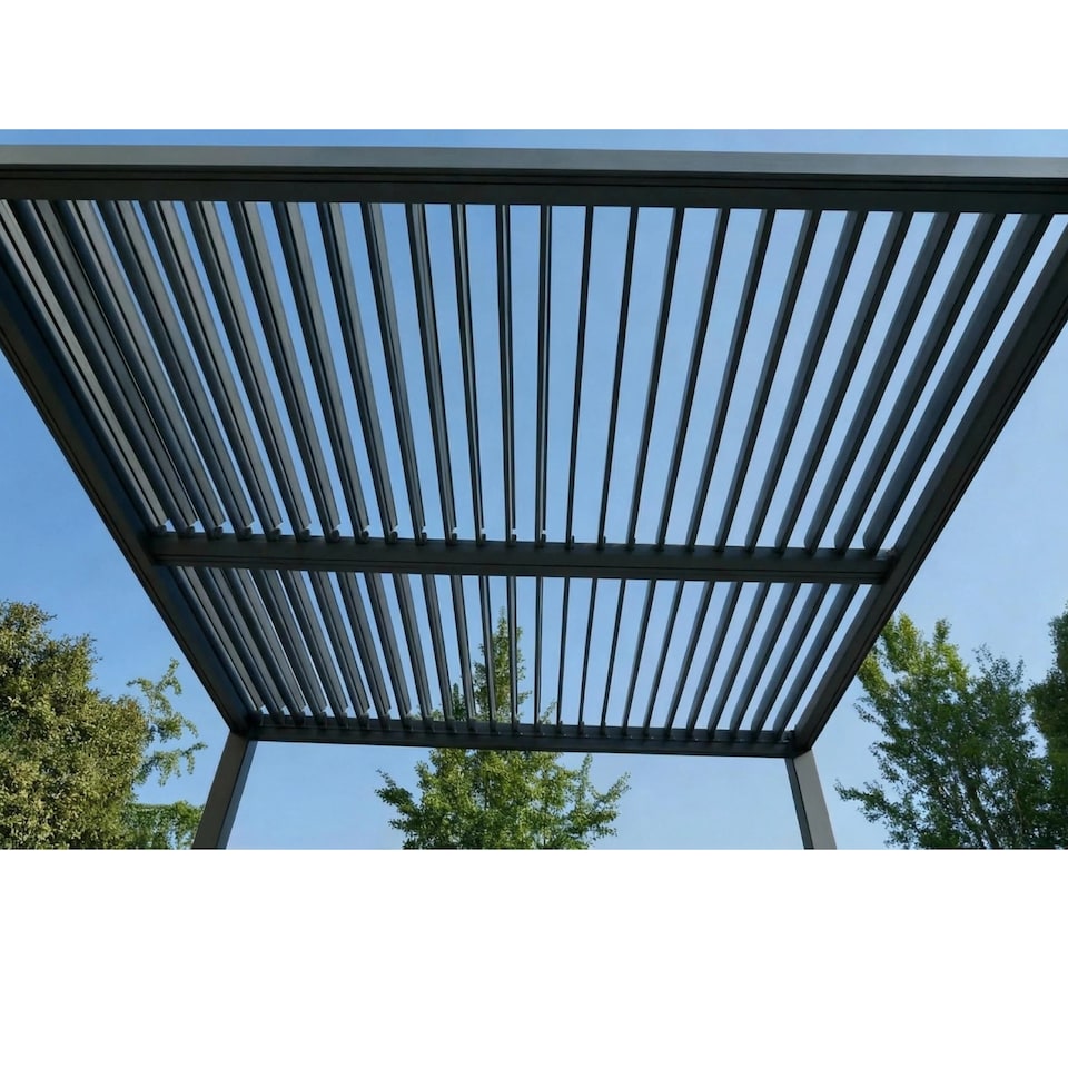 image 1 of 3m x 3m Aluminium Pergola with Manual Louvre Roofing