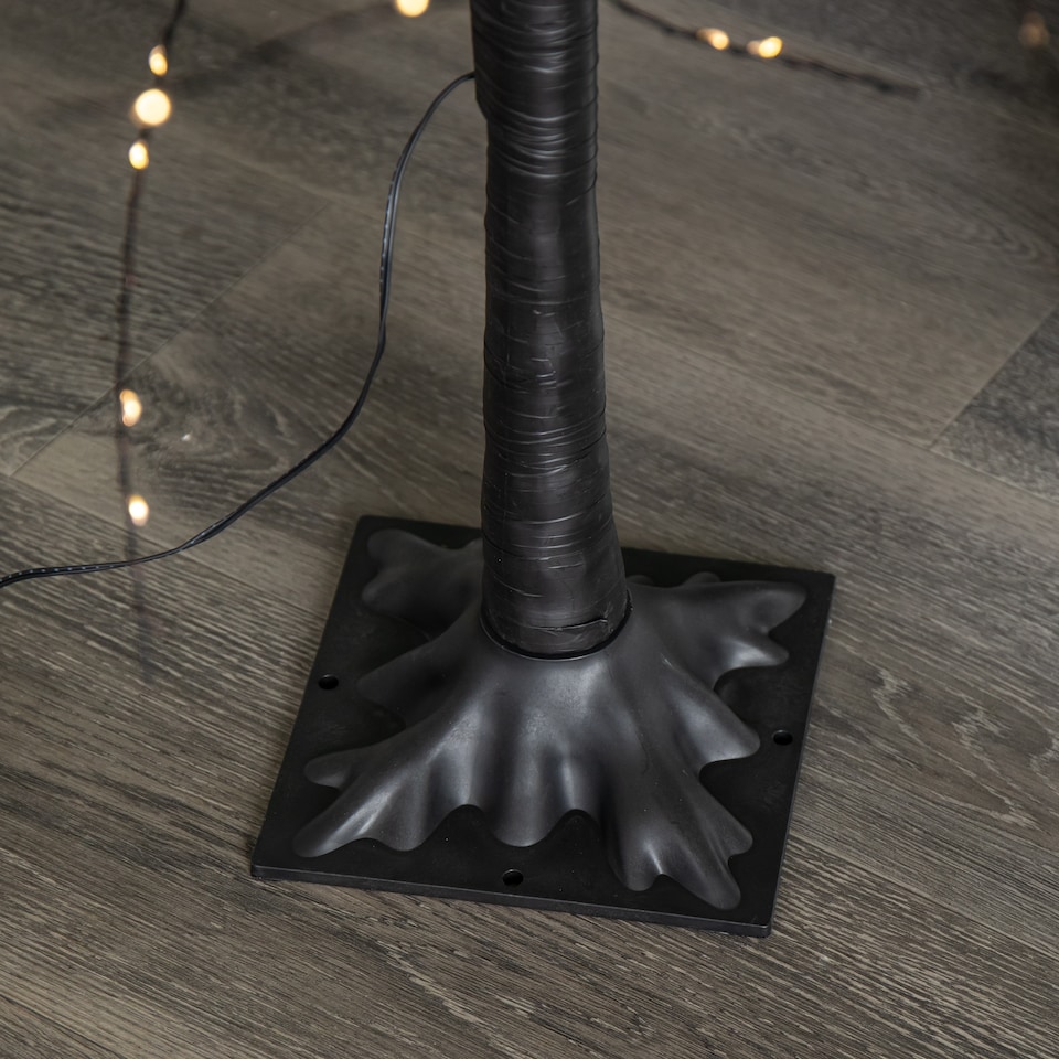 image 1 of 4ft (1.2m) Tall Light up Black Micro Dot Christmas Tree with 400 Warm White LEDs and Remote Control