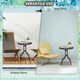 image 4 of Outsunny Outdoor Bistro Table Rounding Dining Tempered Glass Top Black φ60cm