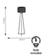 image 4 of ValueLights Lottie Black Wood Tripod Floor Lamp with Charcoal Shade & Bulb | Grey