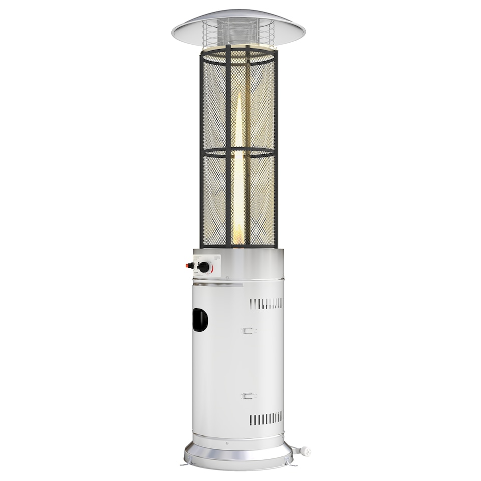image 1 of Outsunny 11 KW Patio Heater, Propane Heater with Tip-Over Switch, Silver | Silver | Silver