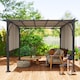 image 7 of Outsunny 3 x 3m Garden Pergola, Outdoor Pergola Gazebo with Adjustable Canopy, Sun Shade Patio Canopy Shelter, Beige