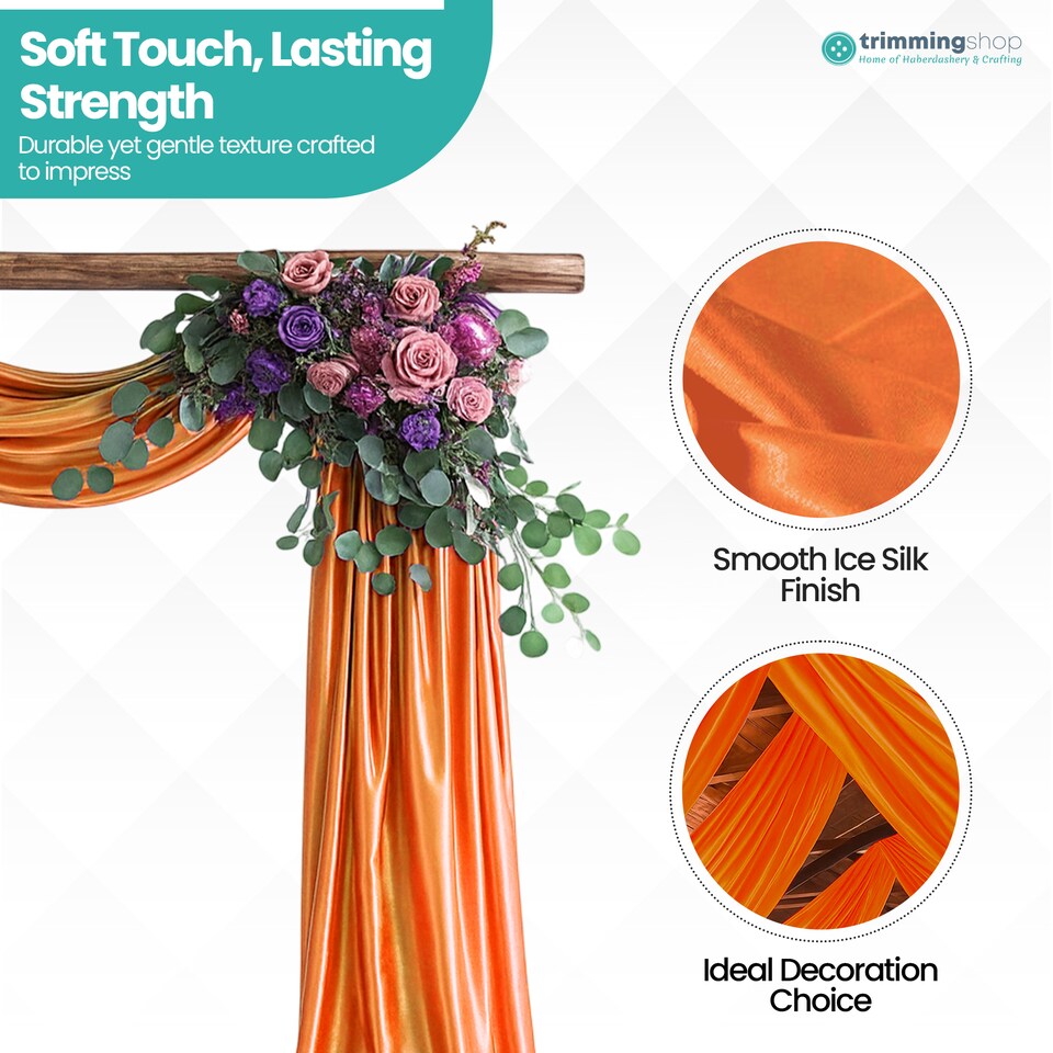 image 1 of 10m Ice Silk Fabric, Satin Material Silk Overlay, Backdrop Fabric