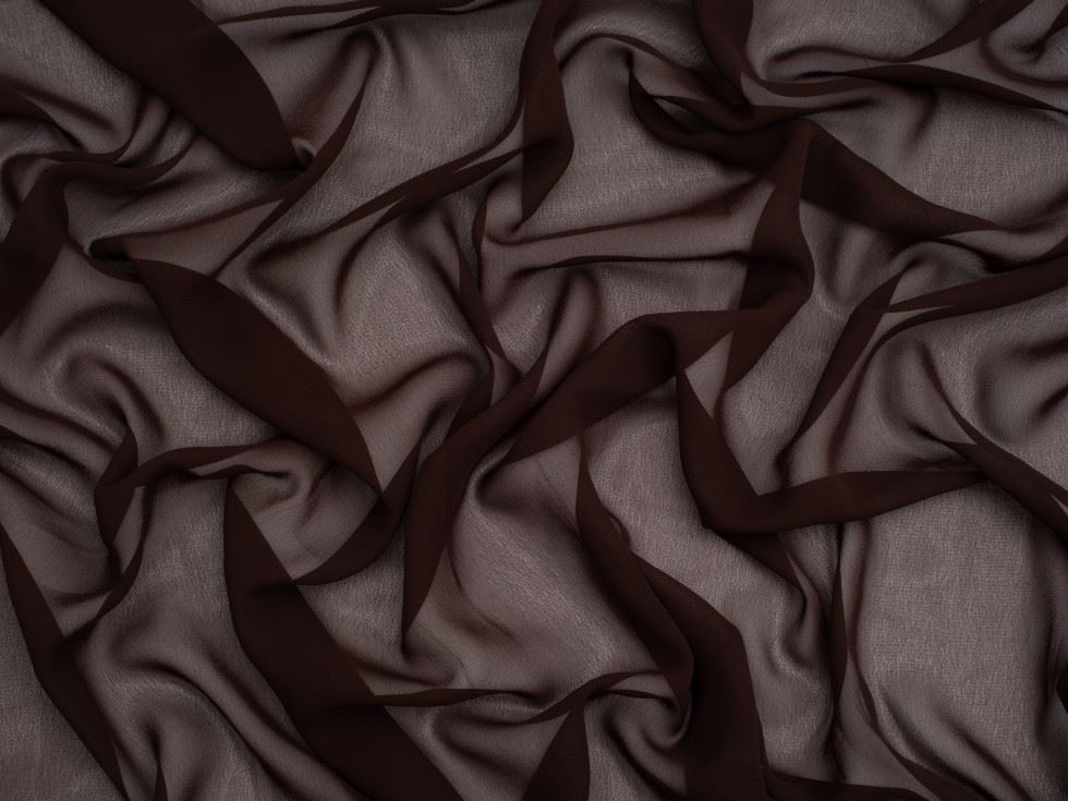 Minerva Core Range Brown Light Sheer Chiffon Fabric for Dressmaking, 110cm / 43" Wide - per metre