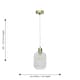 image 6 of First Choice Lighting Set of 2 Batley Clear Ribbed Glass with Satin Brass Pendant Fittings Bronze | Clear