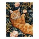 image 3 of Cat Lover Moggie Pet in Rose Garden Watercolour Black Framed Wall Art Print A4