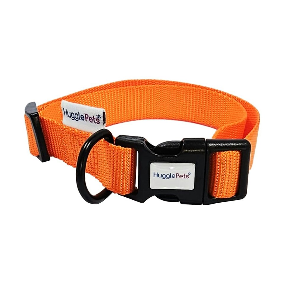 image 1 of HugglePets Snappy Adjustable Dog Collar Orange | S