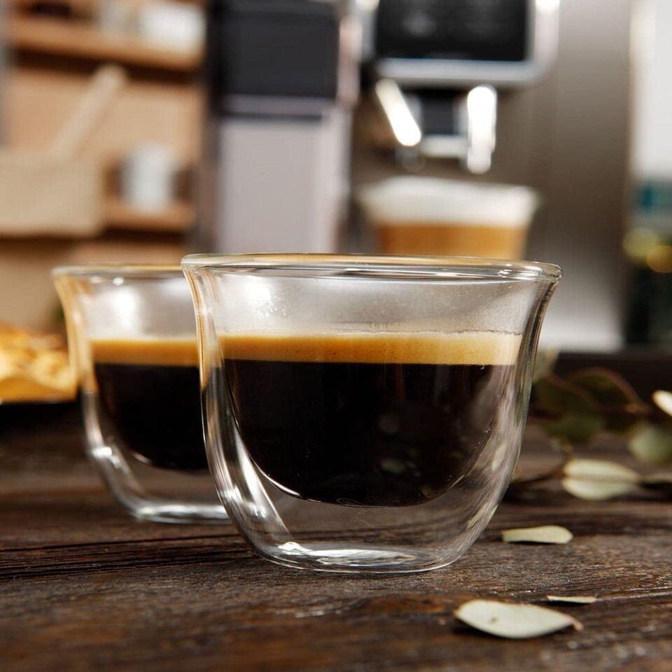 image 1 of De'Longhi DLSC300 Double Wall Espresso Glasses Pack of 6 Clear Clear