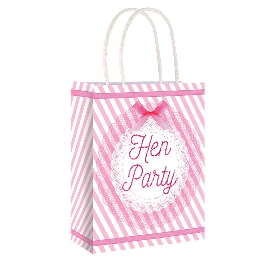 image 1 of Pack of 12 Bag Hen Party Vintage with handles