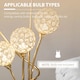 image 5 of HOMCOM Modern Floor Lamp w/ K9 Crystal Shade, 5 Light, for Living Room, Gold