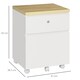 image 5 of Vinsetto 2-Drawer Filing Cabinet with Lock, Mobile File Cabinet with Hanging Bars for Legal Size and Wheels, Home Office Study, White