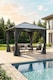 image 1 of Living and 10 x 10FT Home Outdoor Gazebos Metal Frame Hardtop Patio Gazebo with Curtains