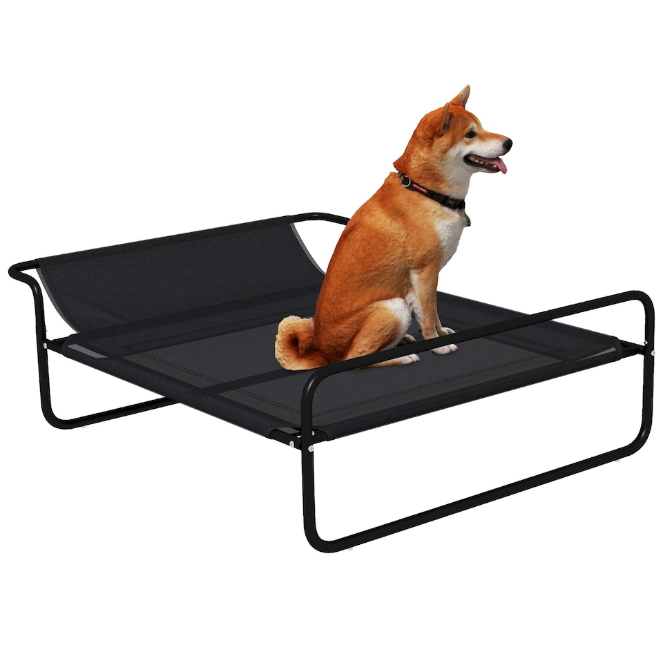 image 1 of PawHut Raised Dog Bed with Slope Headrest, for Medium Dogs