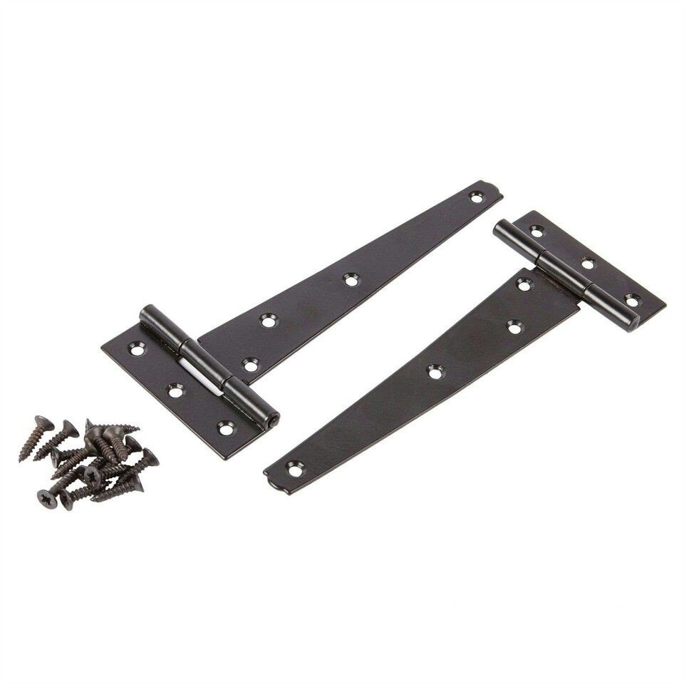 image 1 of Blackspur Heavy-Duty T-Hinges - 152mm - Black - Pack of 2