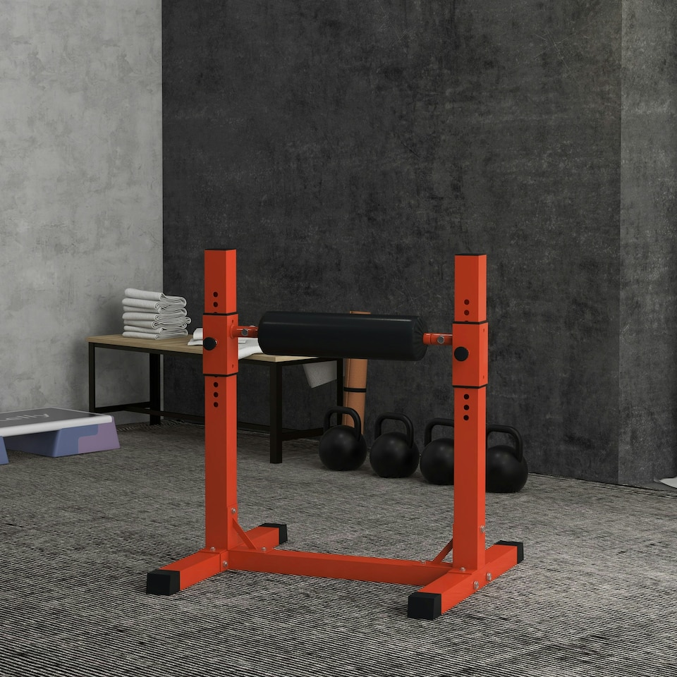 image 1 of SPORTNOW Adjustable Bulgarian Split Squat Stand, Red